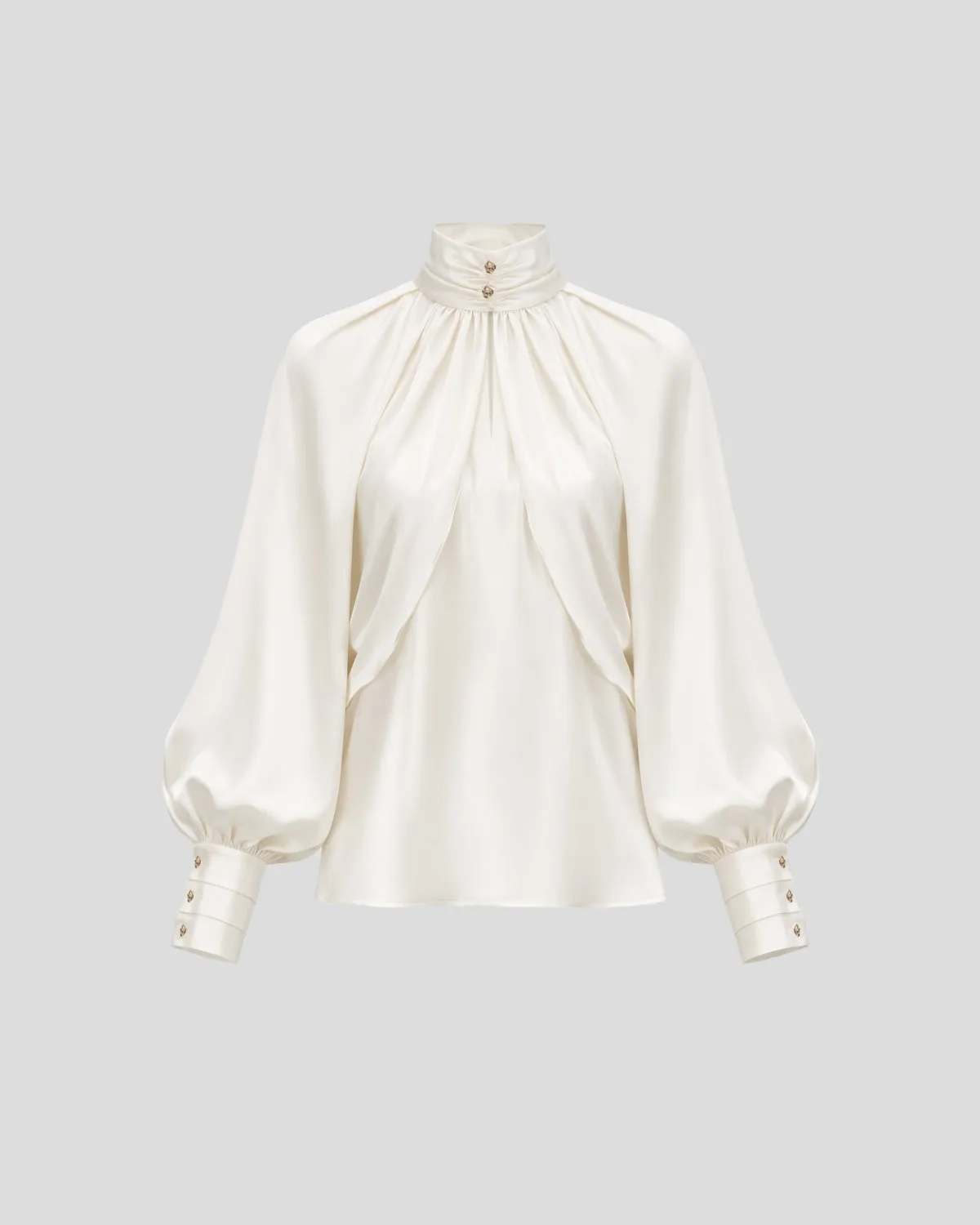 VIOLANTE NESSI Rossini blusa raso seta avorio da sera
