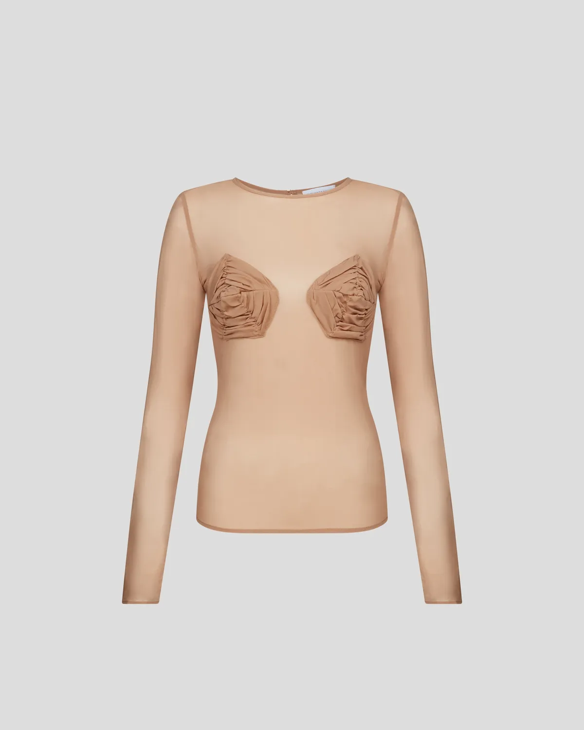 Violante Nessi Doria top beige georgette seta