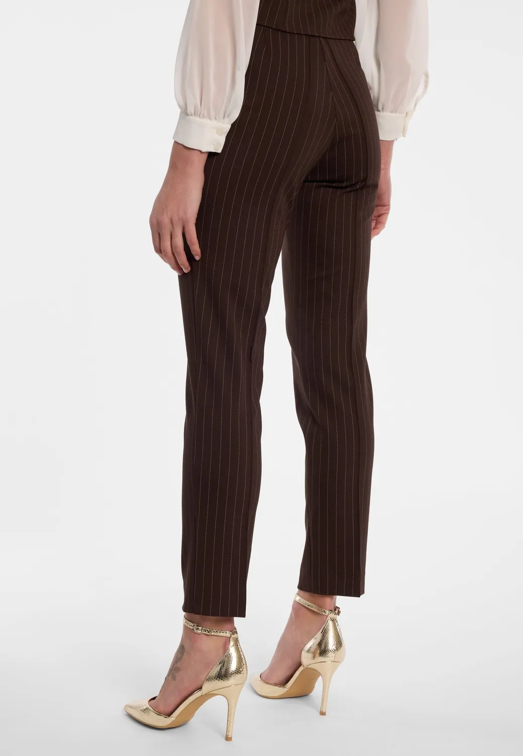 Ana Alcazar Elyrabelle pantaloni sigaretta gessato
