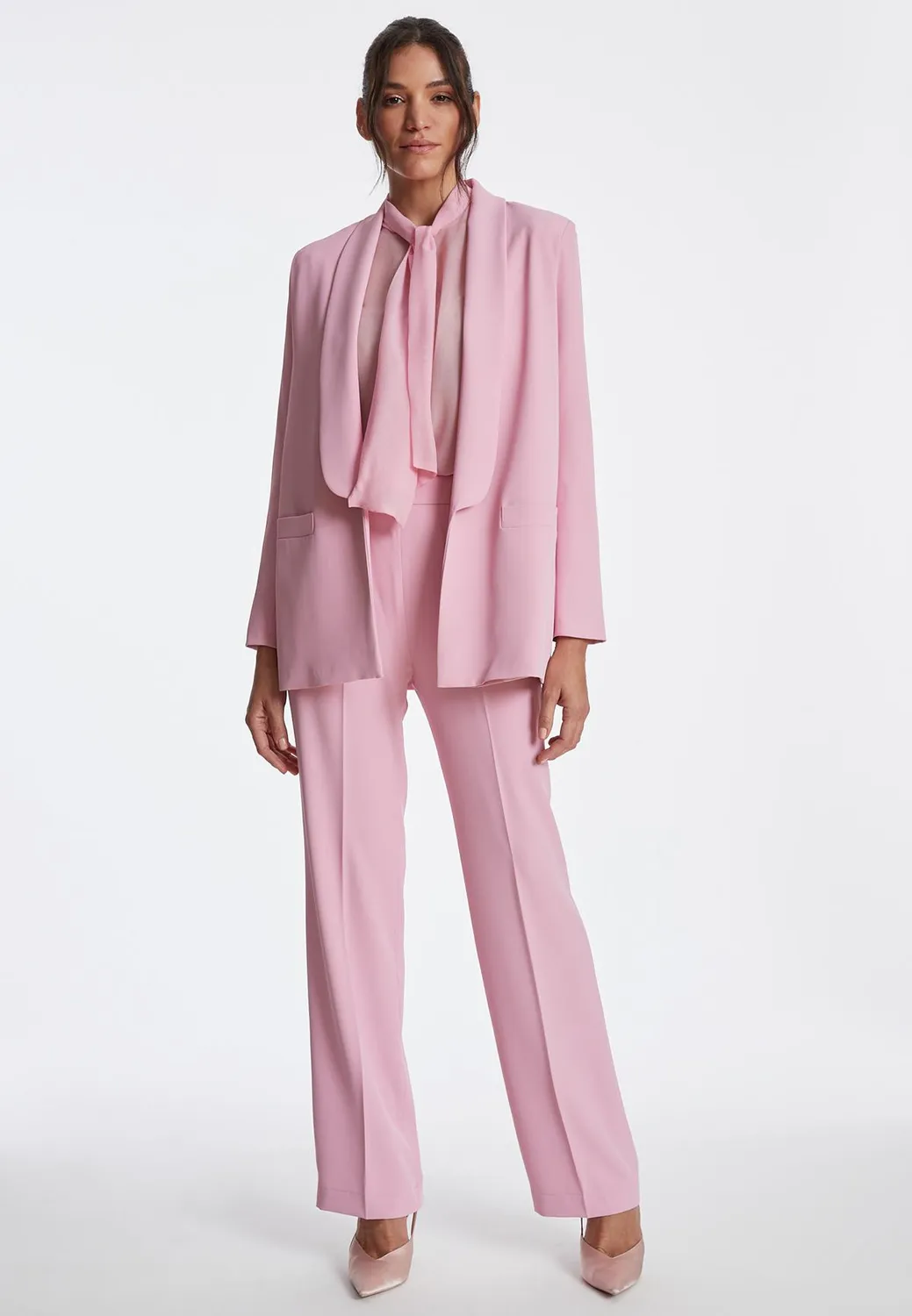 Ana Alcazar Zada blazer oversize rosa aperto