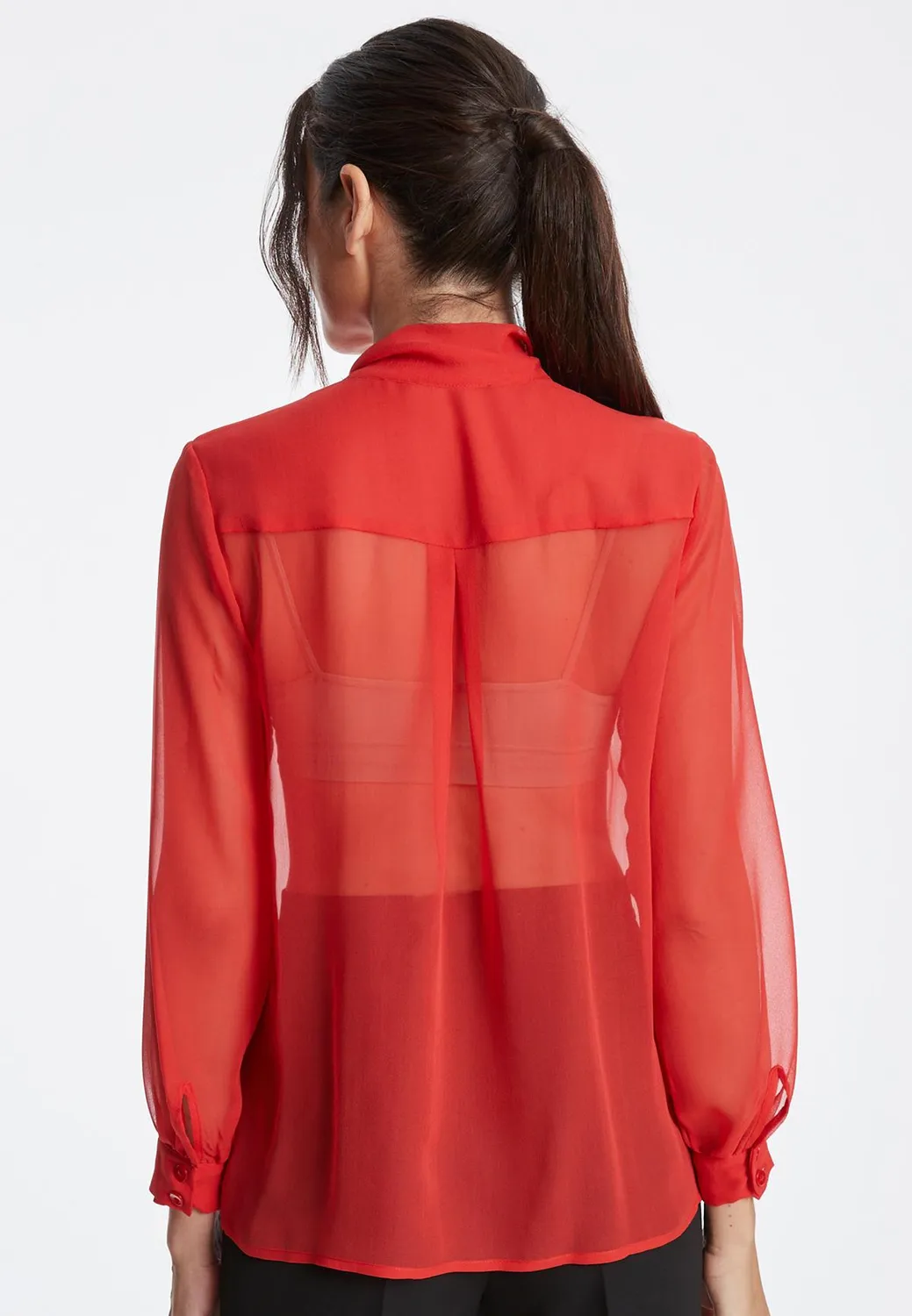 Ana Alcazar Zerona camicetta chiffon rossa