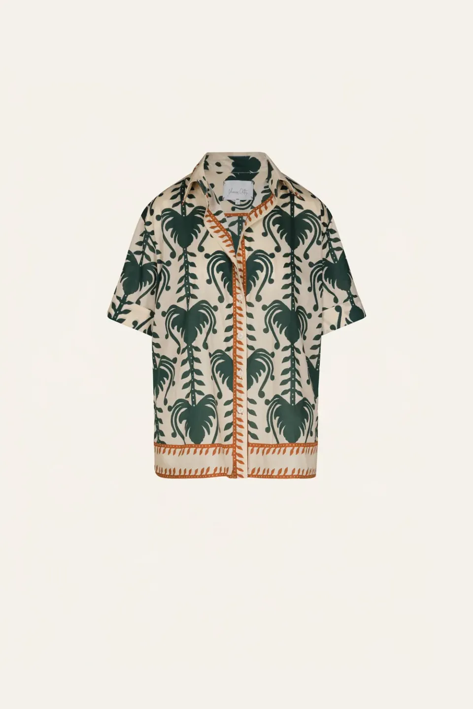 Johanna Ortiz Salty Promises camicia cotone ecru verde