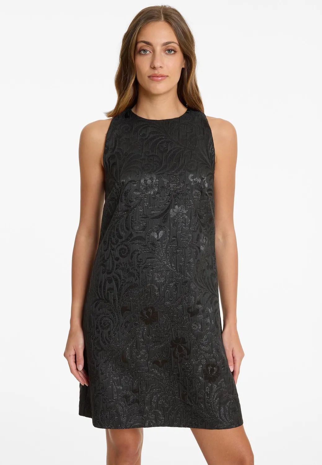 Ana Alcazar Absani vestito broccato nero corto