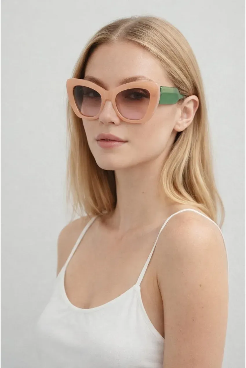 SVNX Cat Eye occhiali da sole rosa-verde UV400