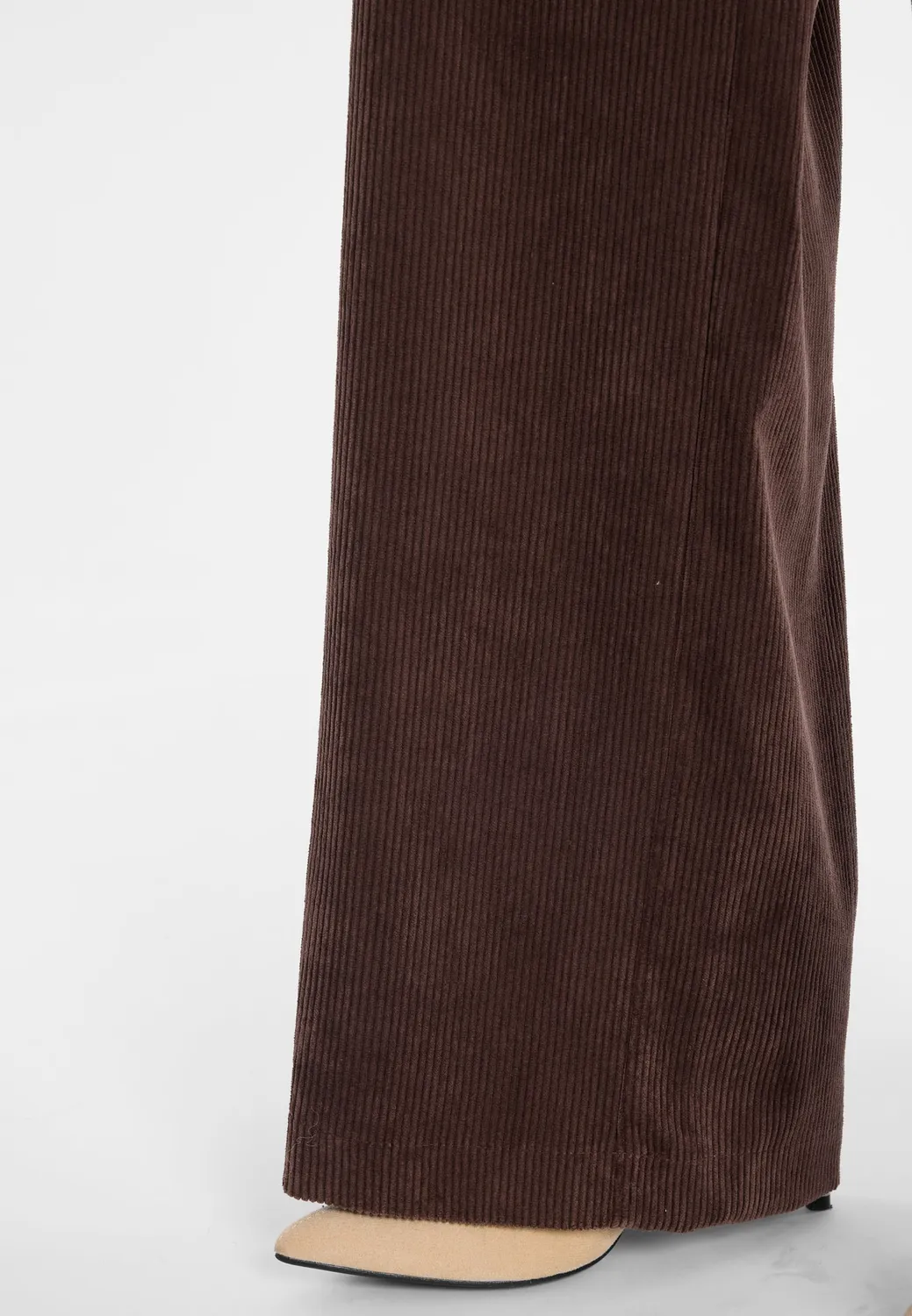 Ana Alcazar Enliria pantaloni velluto marrone palazzo