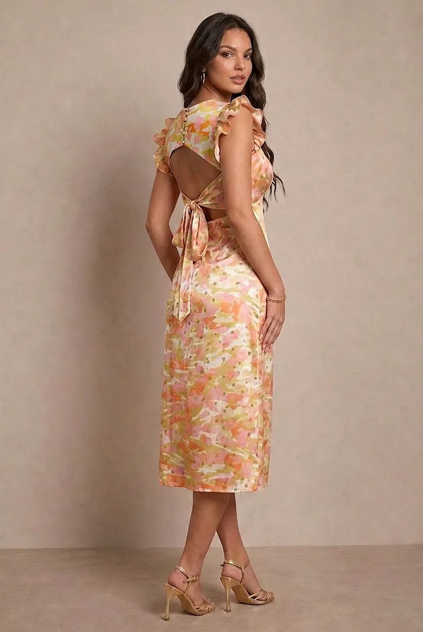 Chi Chi London Abstract Foil Spot abito midi multi satin foil