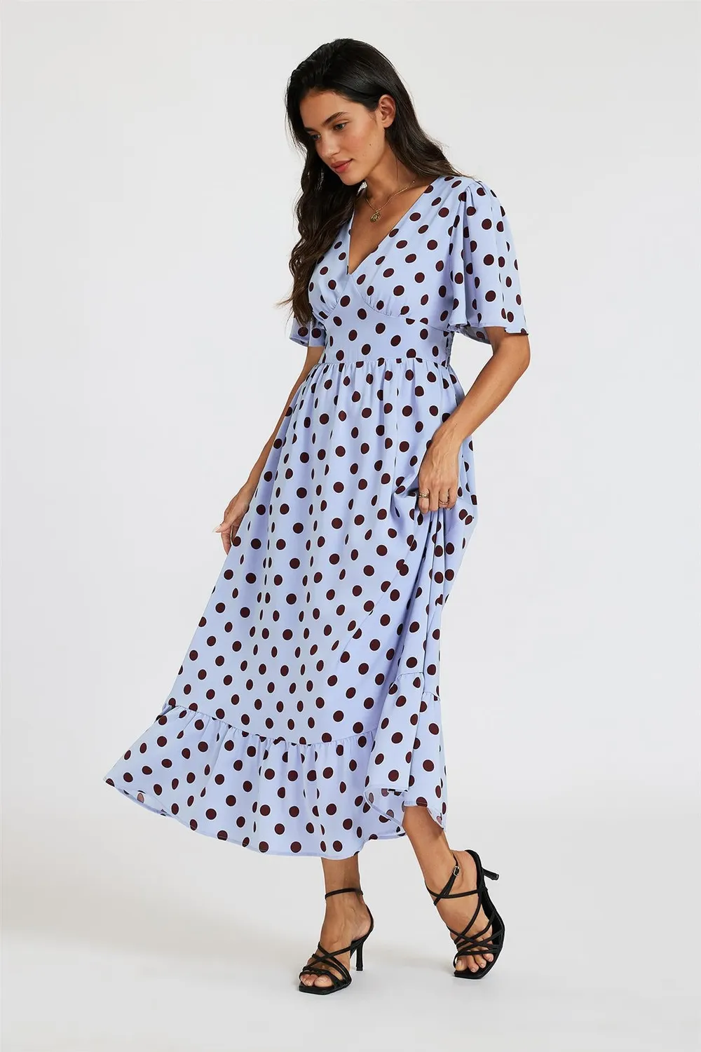 FS Collection pois abito midi scollo V blu