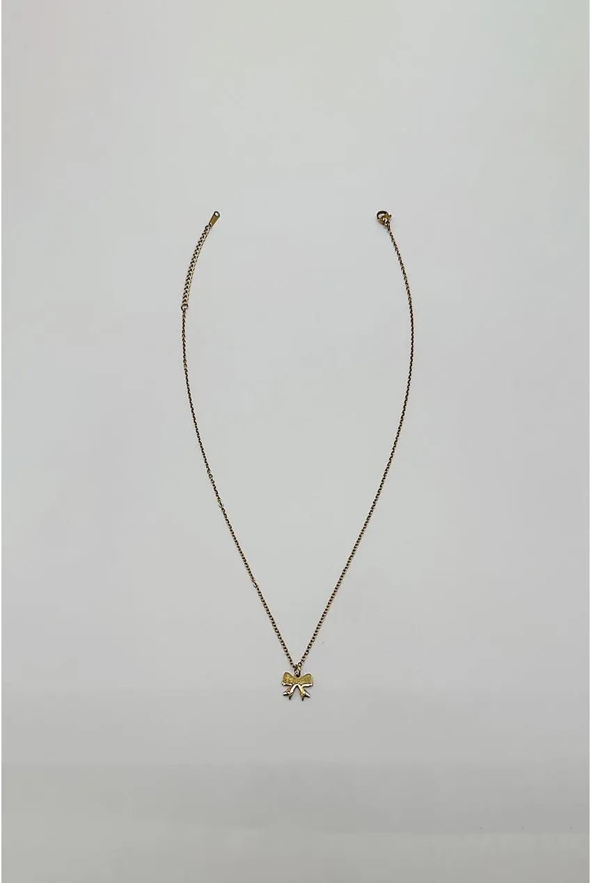SVNX Mini Bow collana oro pendente fiocco