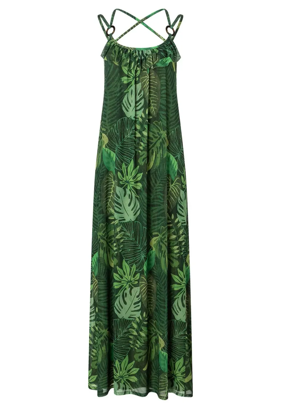 Ana Alcazar Ziela vestito verde stampa jungle