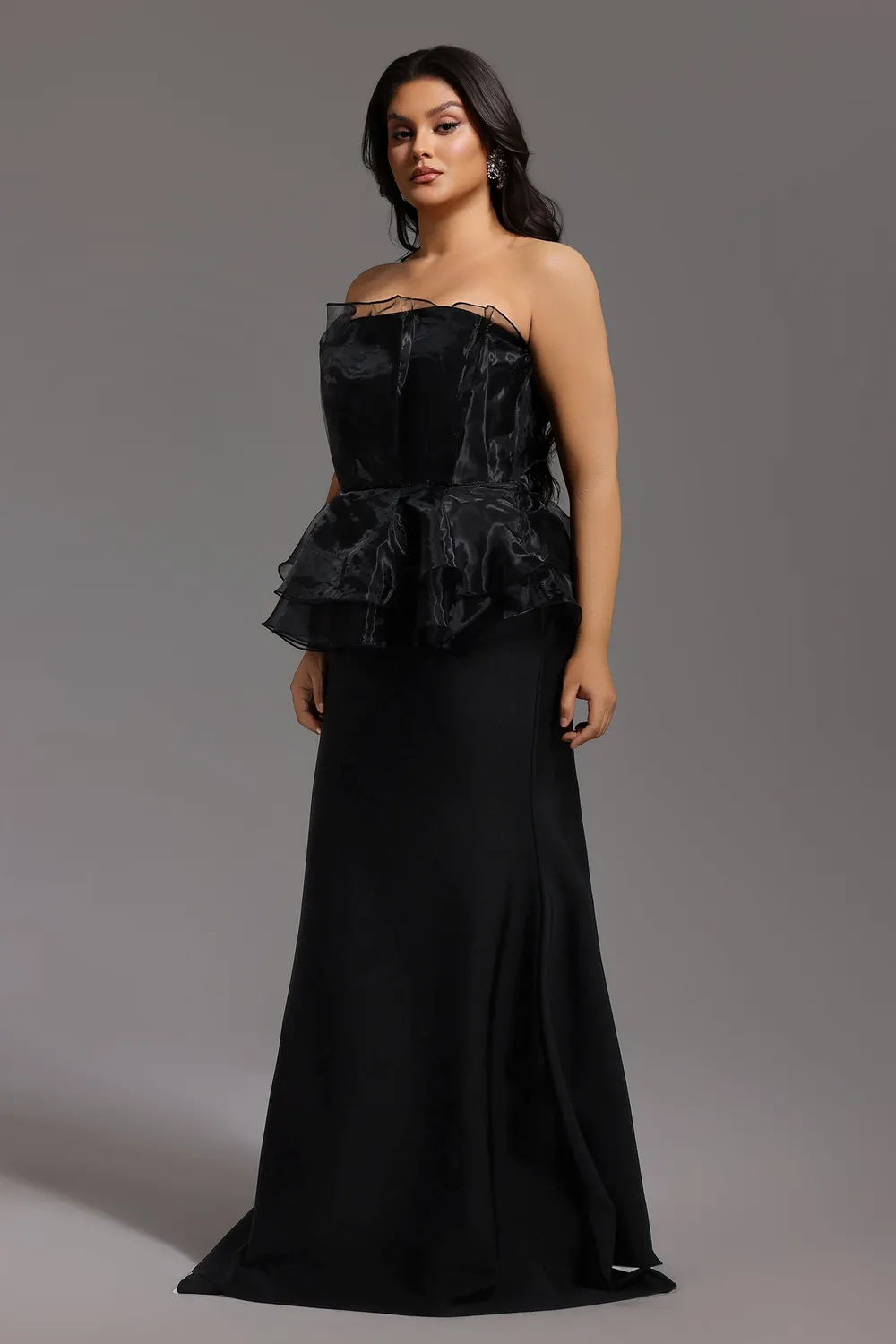 Bella Barnett Oria abito maxi bandage nero a sirena