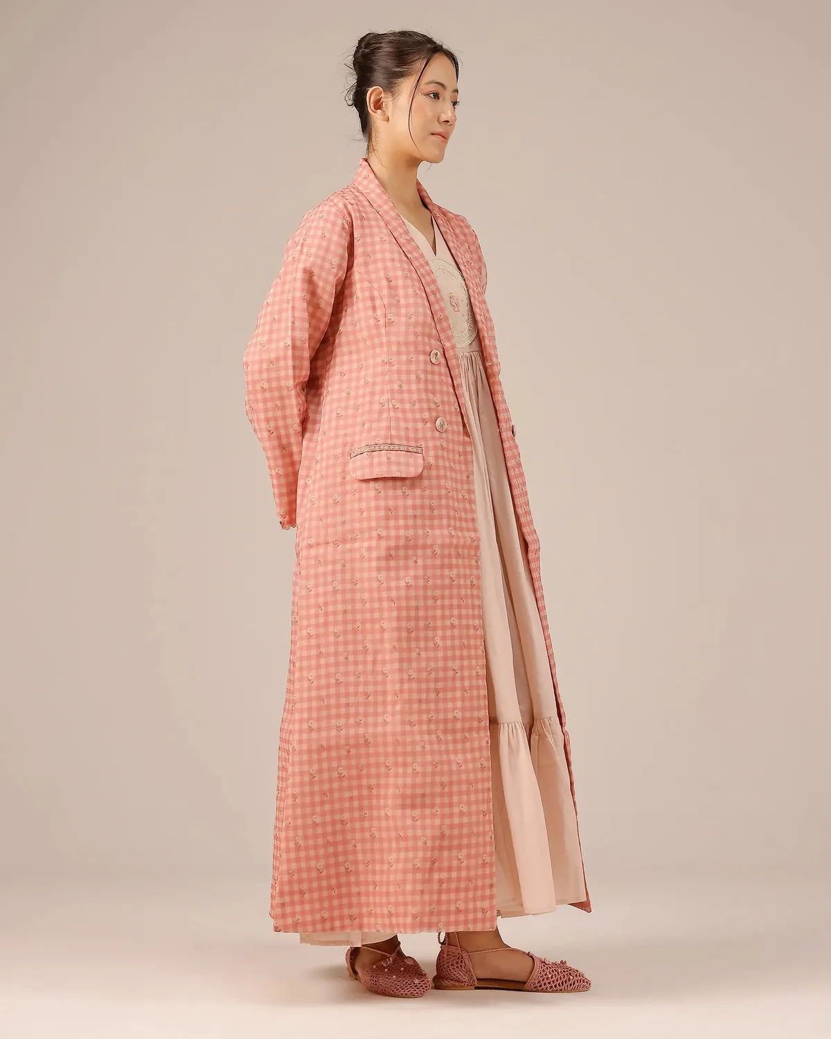 Our Dve Merry Berry giacca rosa organza lunga