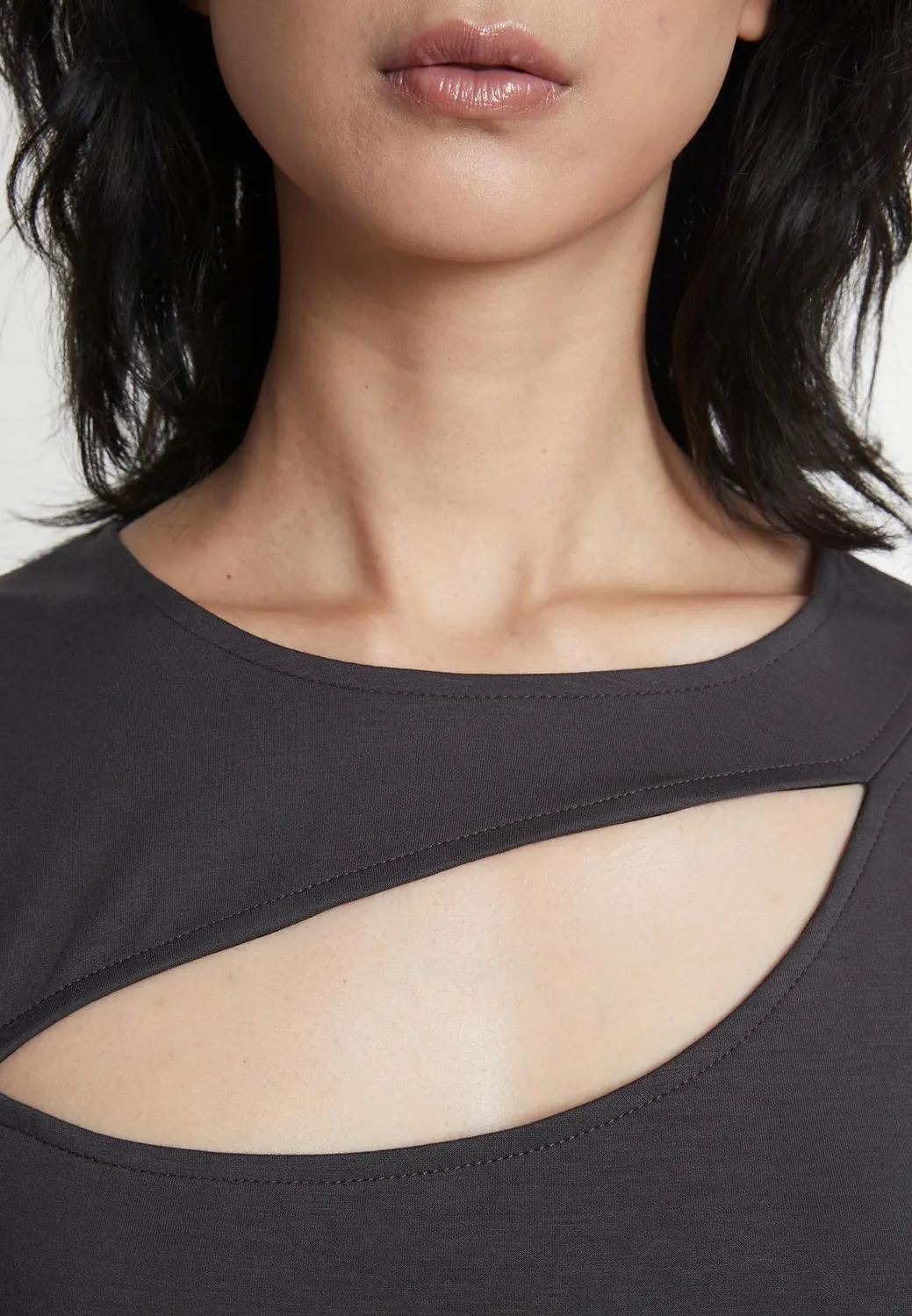 Ana Alcazar Irea abito tubino midi grigio smanicato