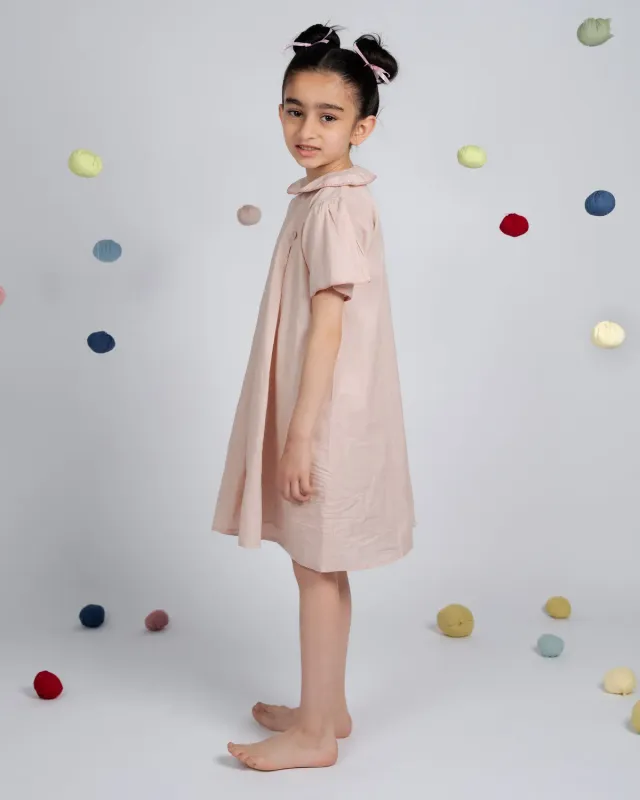 Our Dve Coco abito bambina cotone rosa flamingo