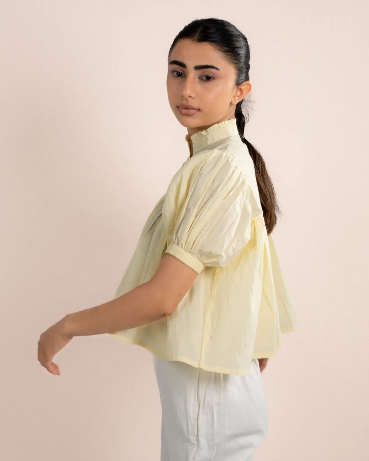 Our Dve Rosy Top top cotone giallo limone
