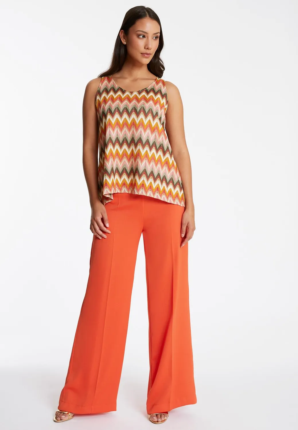 Ana Alcazar Polea top maglia terra motivo zigzag