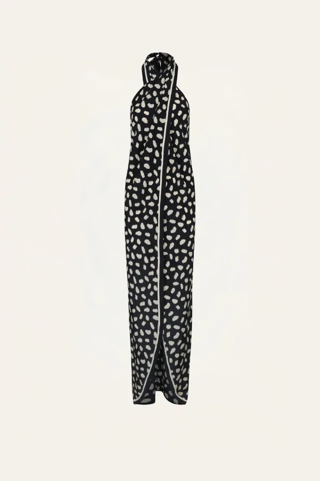 Johanna Ortiz Silent Water Top Seta Nero Halter