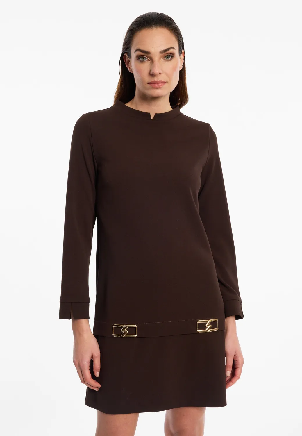 Ana Alcazar Entysa abito tunica mocha maniche lunghe