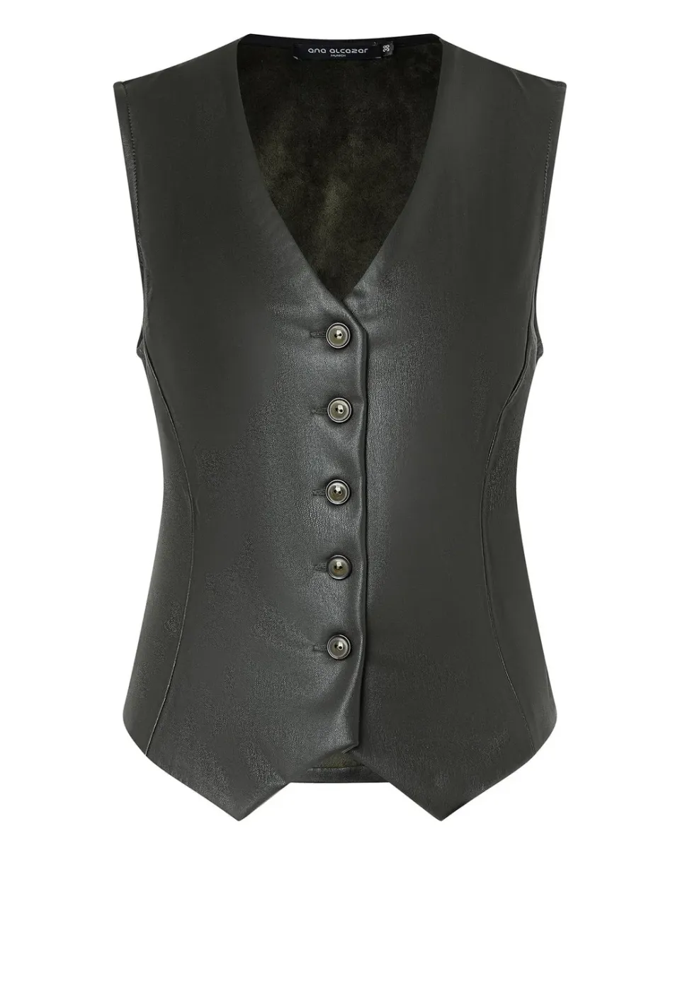 Ana Alcazar Habane gilet ecopelle nero aderente
