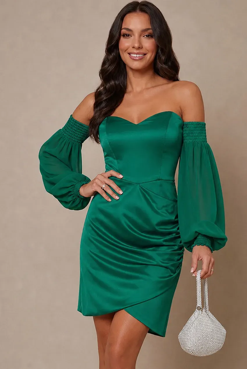 Chi Chi London Corset Abito Mini Verde Satin