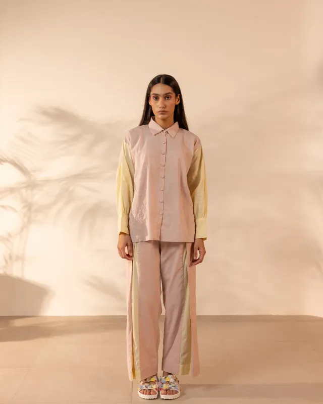 Our Dve Breeze Set co-ord rosa giallo cotone