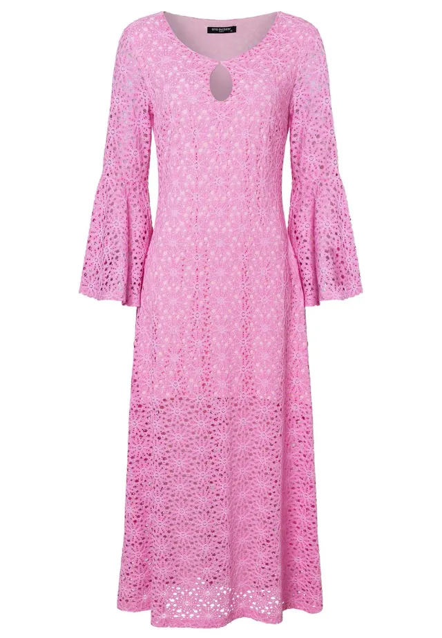 Ana Alcazar Wafosa abito caftano maxi pizzo rosa