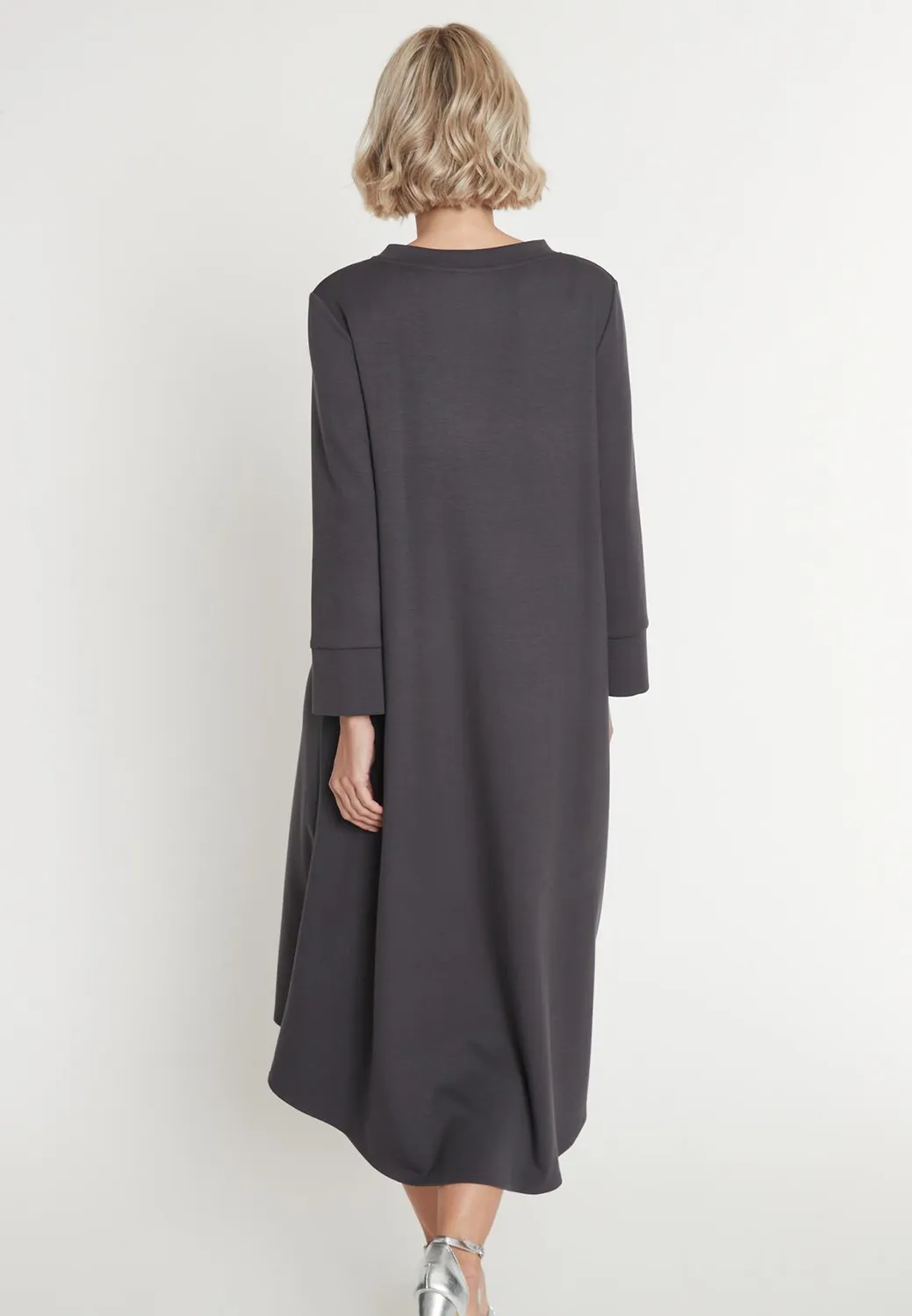 Ana Alcazar Melby abito jersey midi grigio