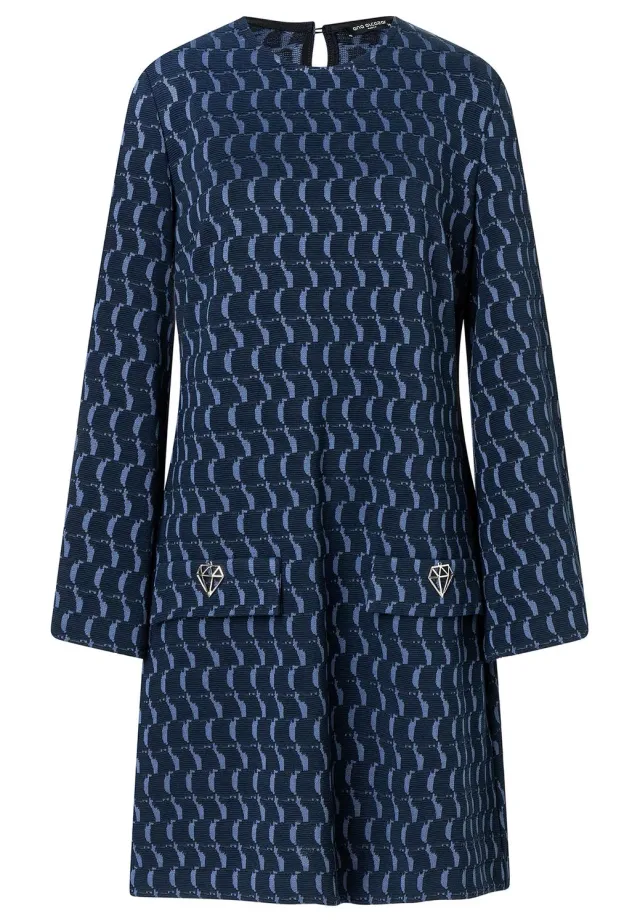 Ana Alcazar Siwora abito corto jacquard blu