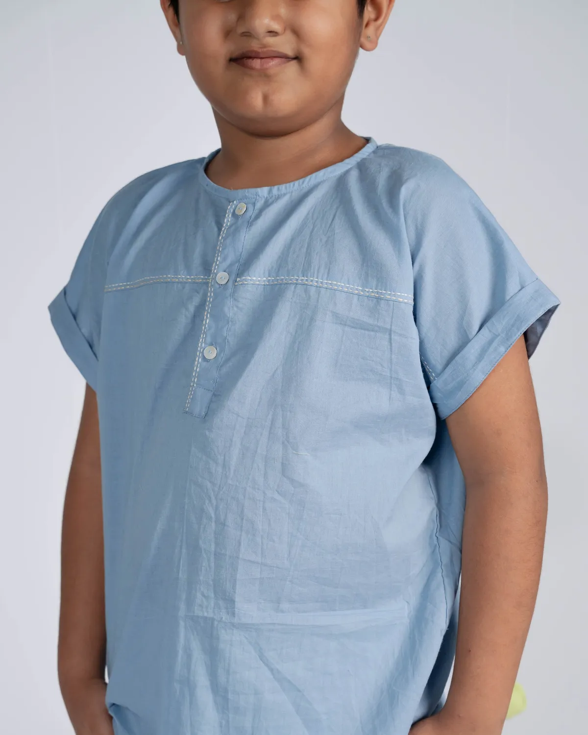 Our Dve Mini Elite Co-ord Set completo bimbo blu cotone