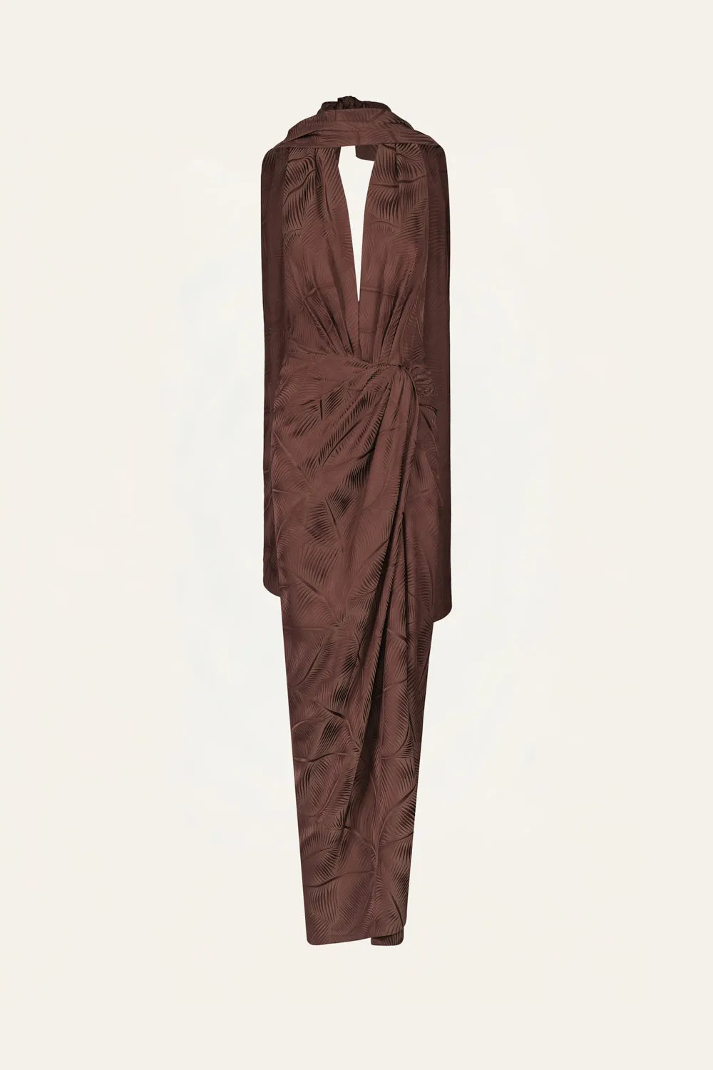 Johanna Ortiz Wildly Beautiful abito maxi halter marrone