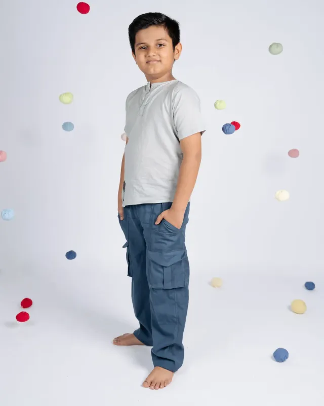 Our Dve Signature Boy Pant pantaloni Teal Blue regular fit