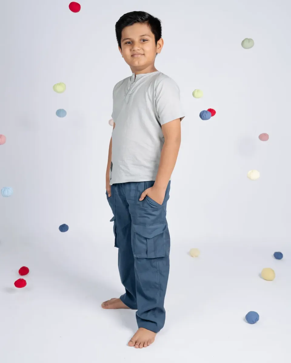 Our Dve Signature Boy Pant pantaloni Teal Blue regular fit