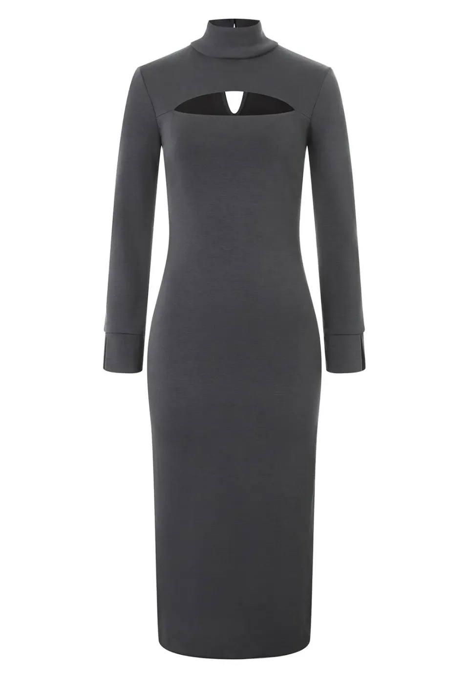 Ana Alcazar Melosa tubino grigio cut-out scollo alto