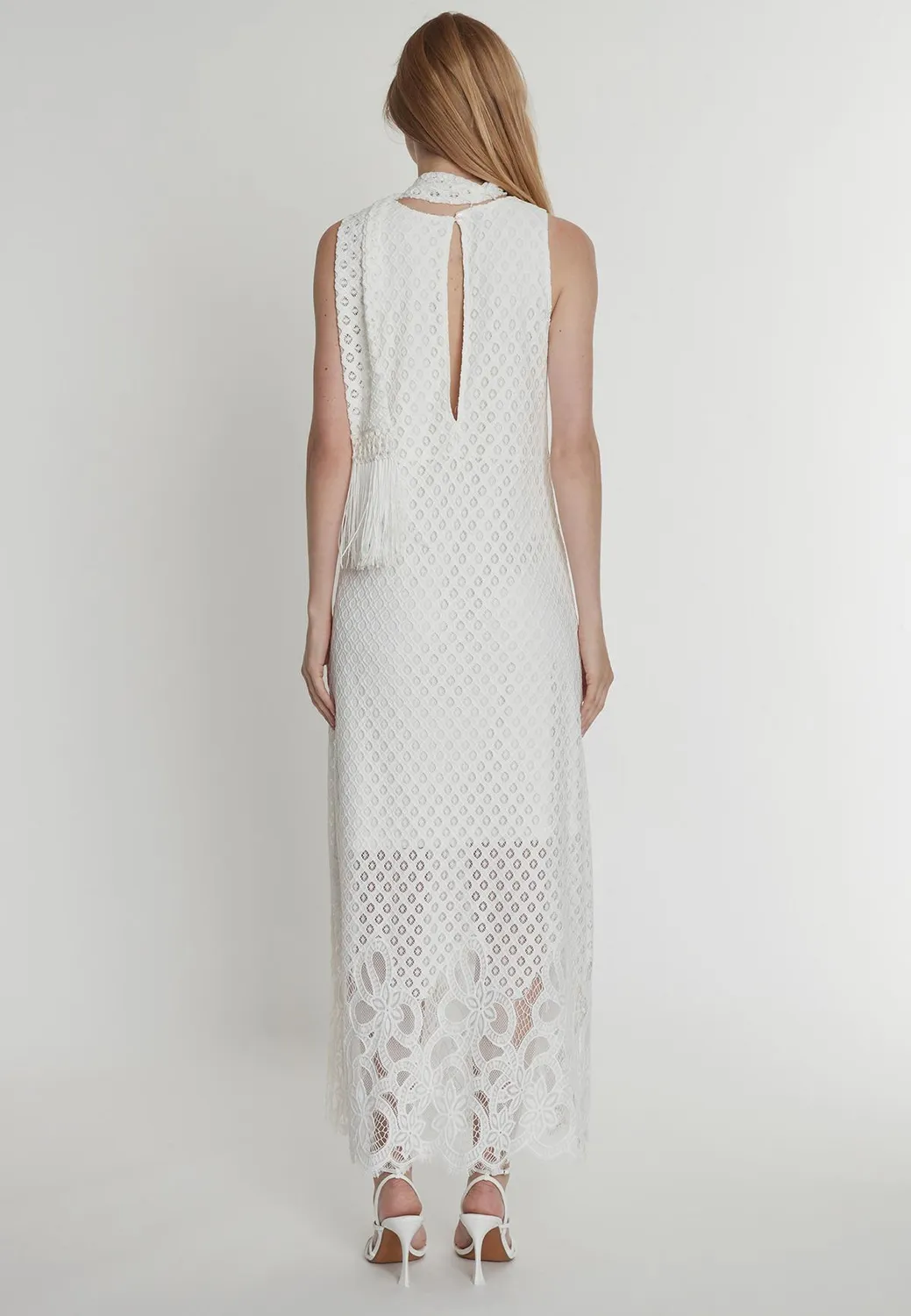 Ana Alcazar Paely abito lungo pizzo elegante