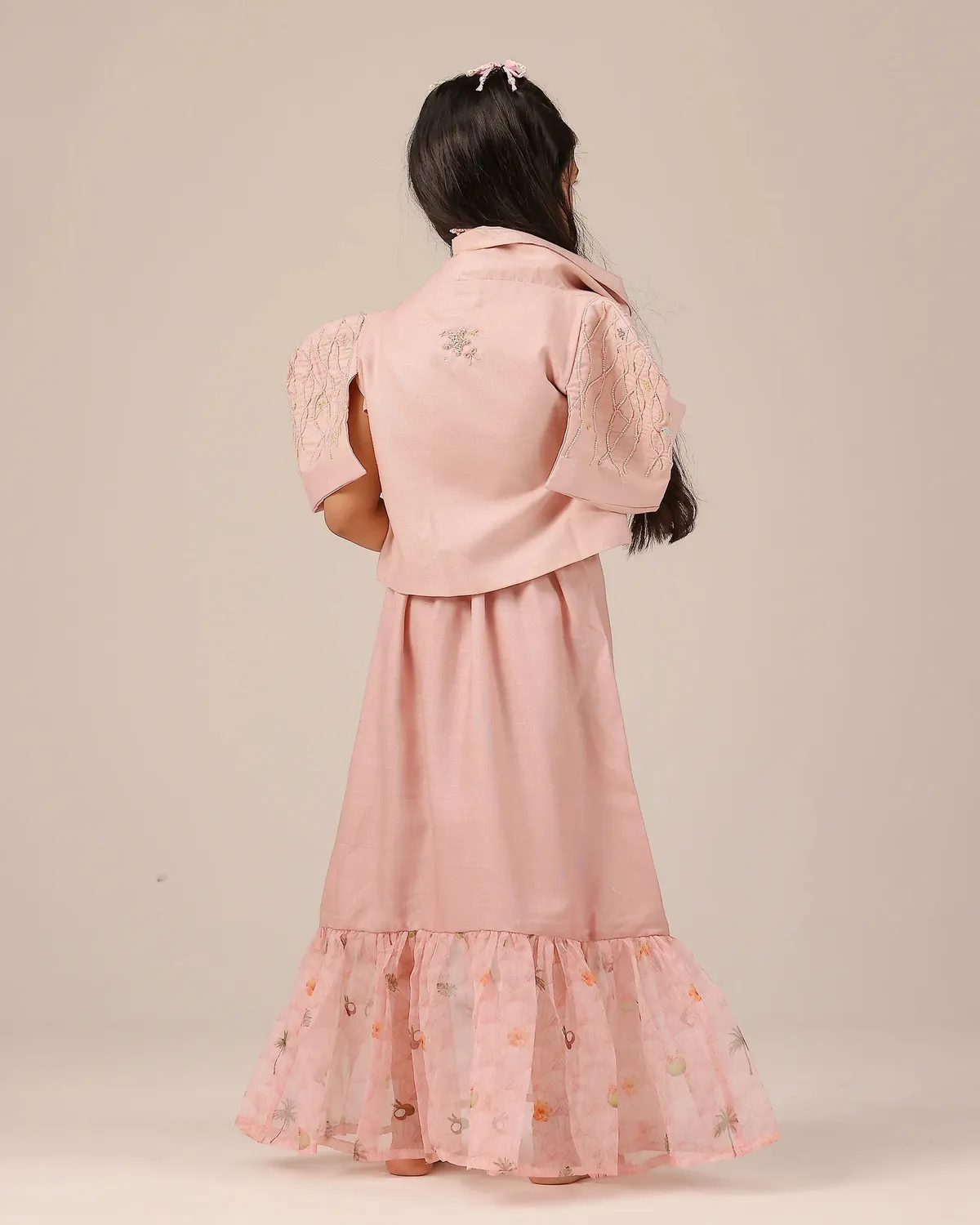 Our Dve Palm Pop completo giacca abito bimba rosa