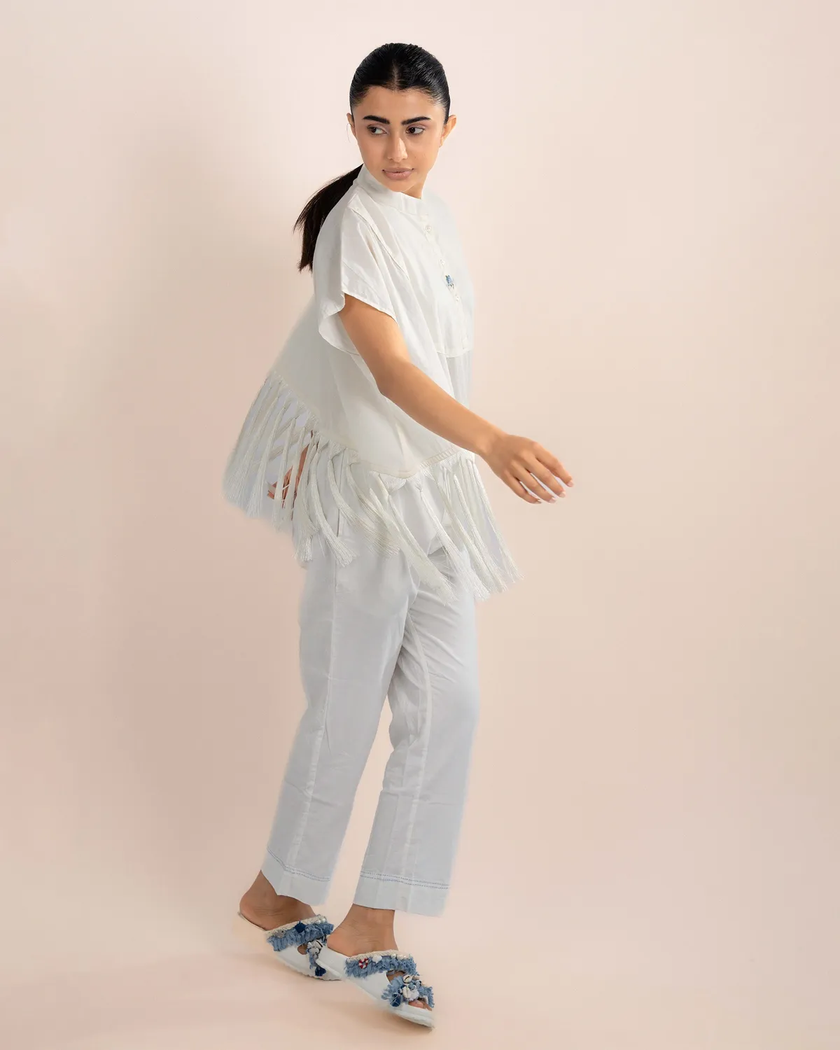 Our Dve Tofu top beige cotone taglia unica