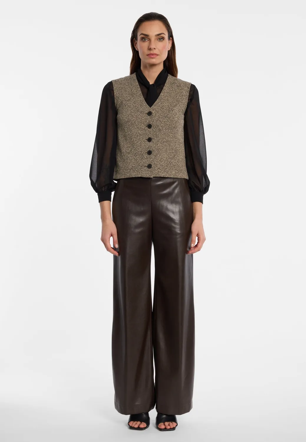Ana Alcazar Enoras pantaloni palazzo ecopelle
