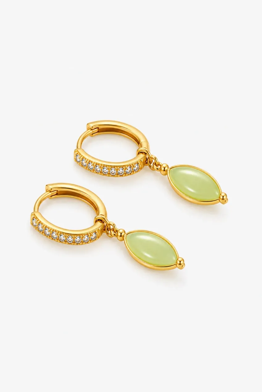 Uchi & Soto Nekomeishi Green Cats Eye orecchini oro verde