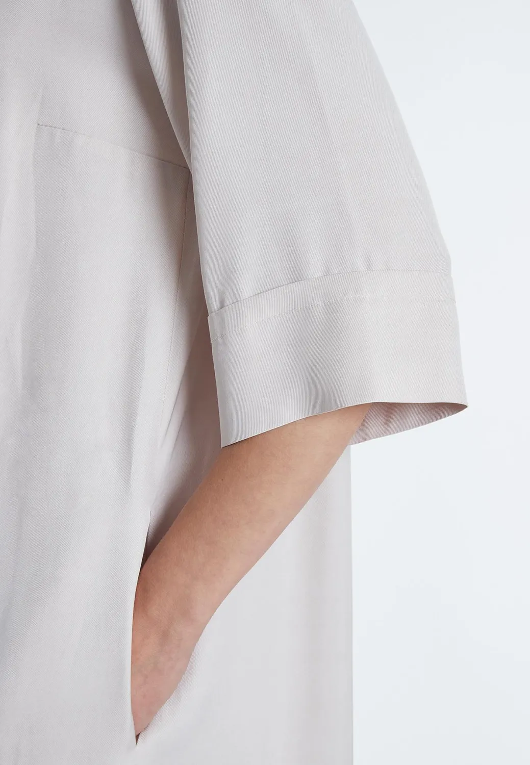 Ana Alcazar Rakosa abito camicia midi beige viscosa