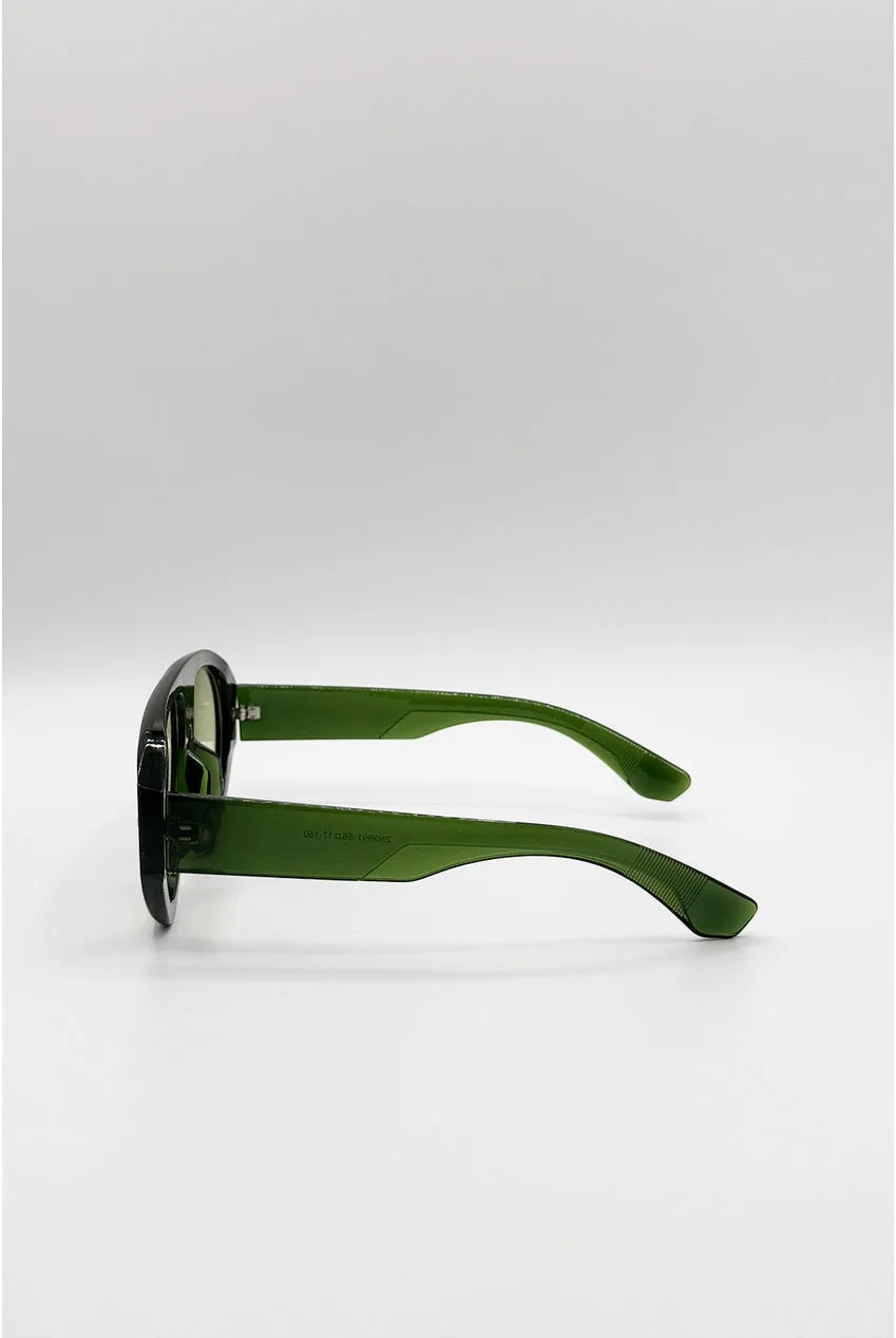 SVNX Bold Aviator occhiali da sole verdi oversize