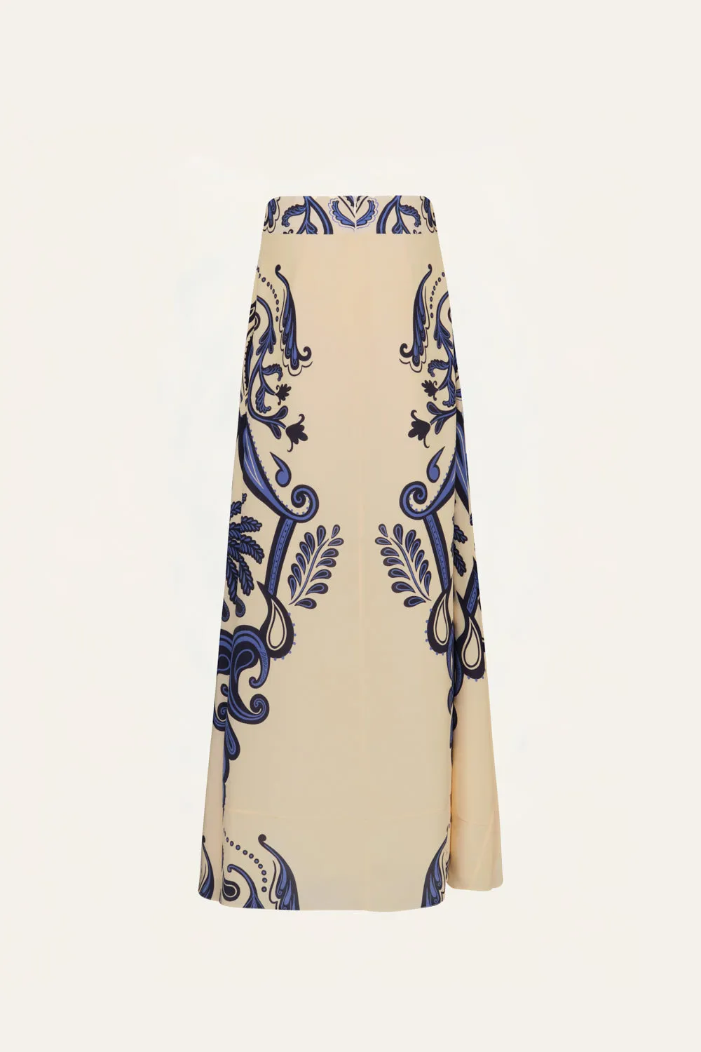Johanna Ortiz Everywhere Skirt gonna lunga seta ecru blu