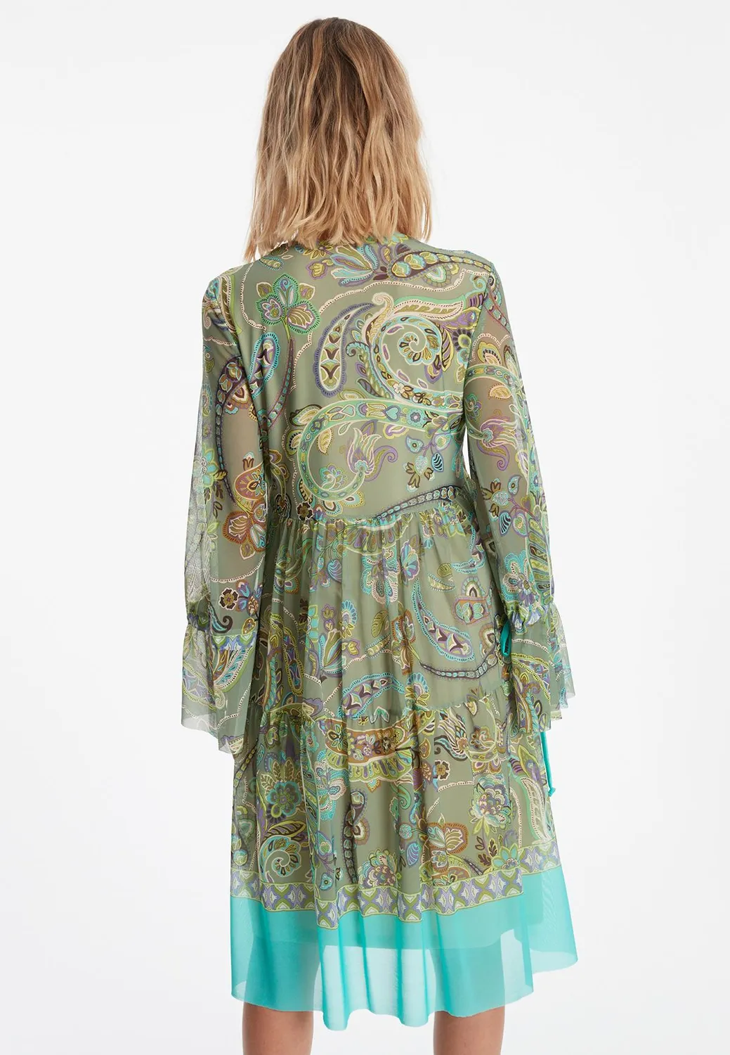 Ana Alcazar Zikone abito paisley verde volant
