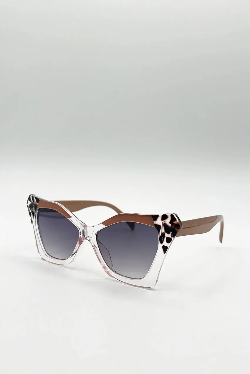 SVNX Cat-Eye occhiali sole nude oversize