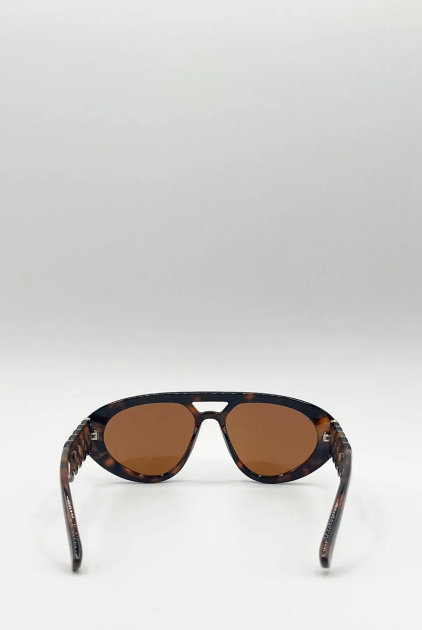 SVNX Chunky Aviator occhiali da sole arancioni