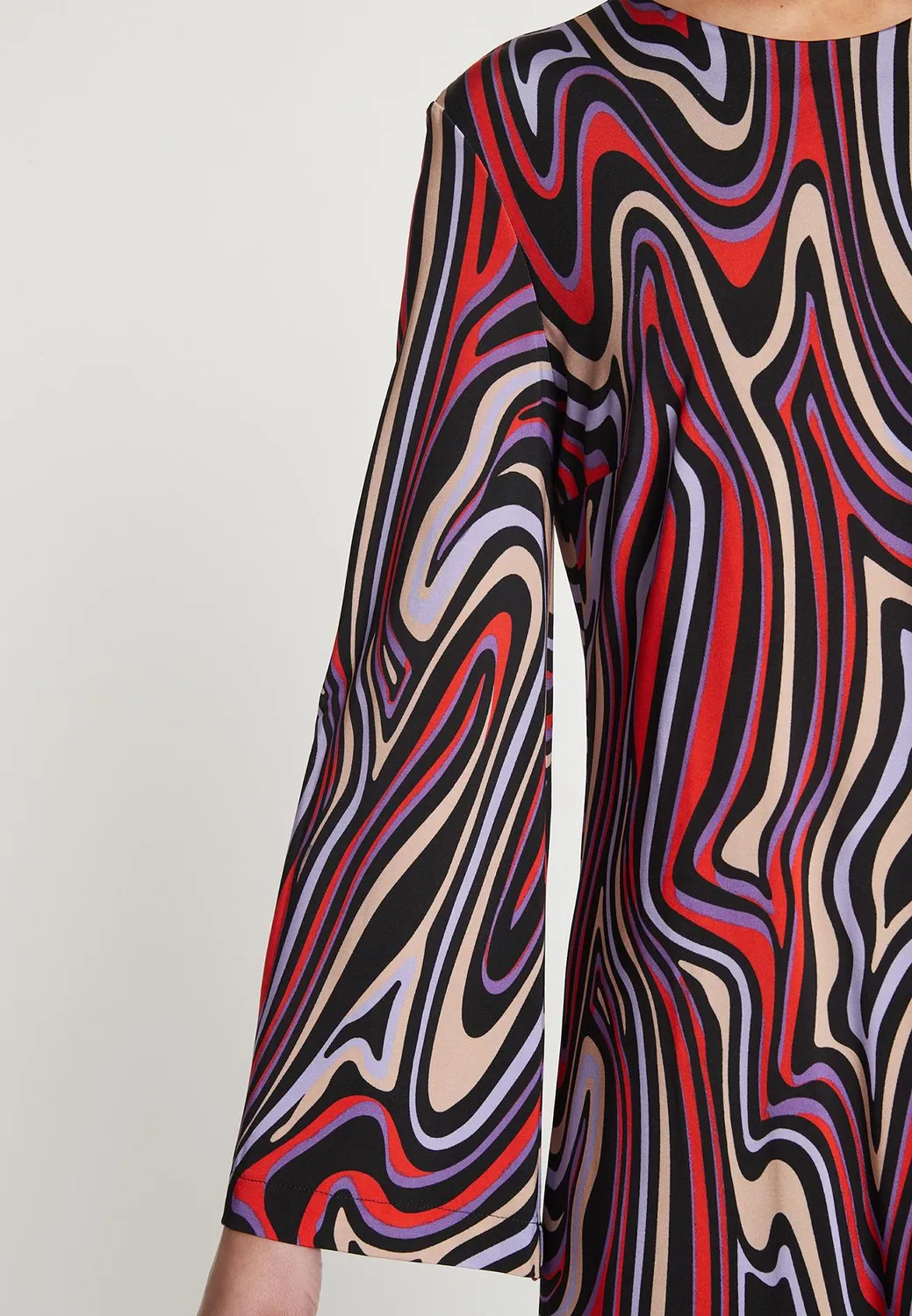 Ana Alcazar Mokara abito retro corto jersey fantasia 70s