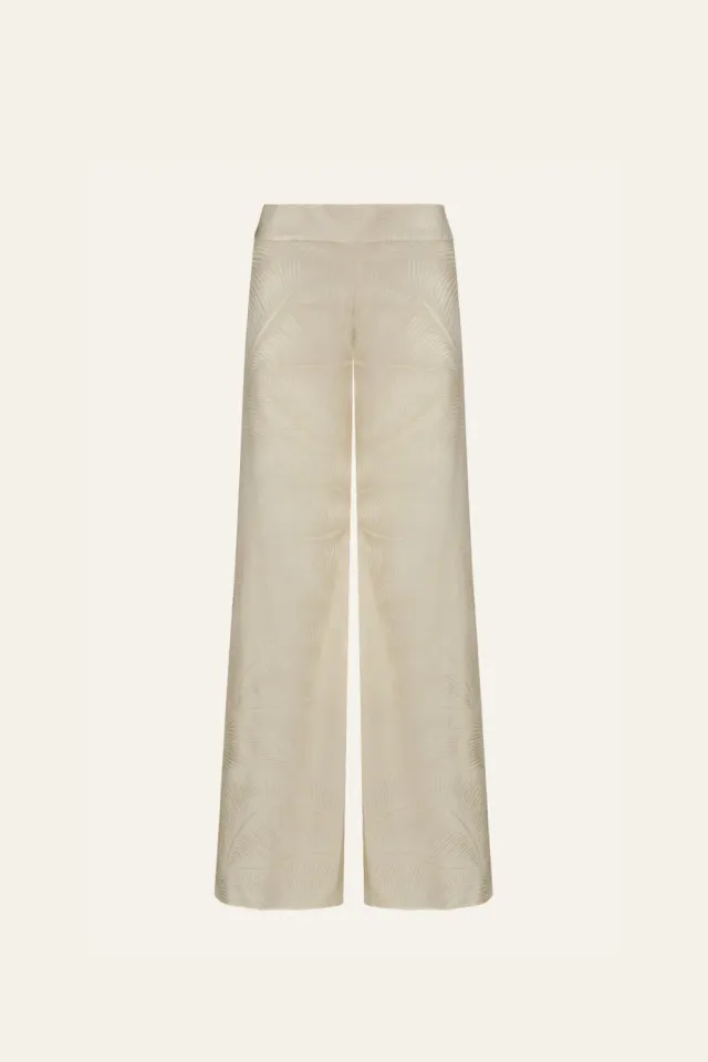 Johanna Ortiz Laidback Energy pantaloni ecru jacquard