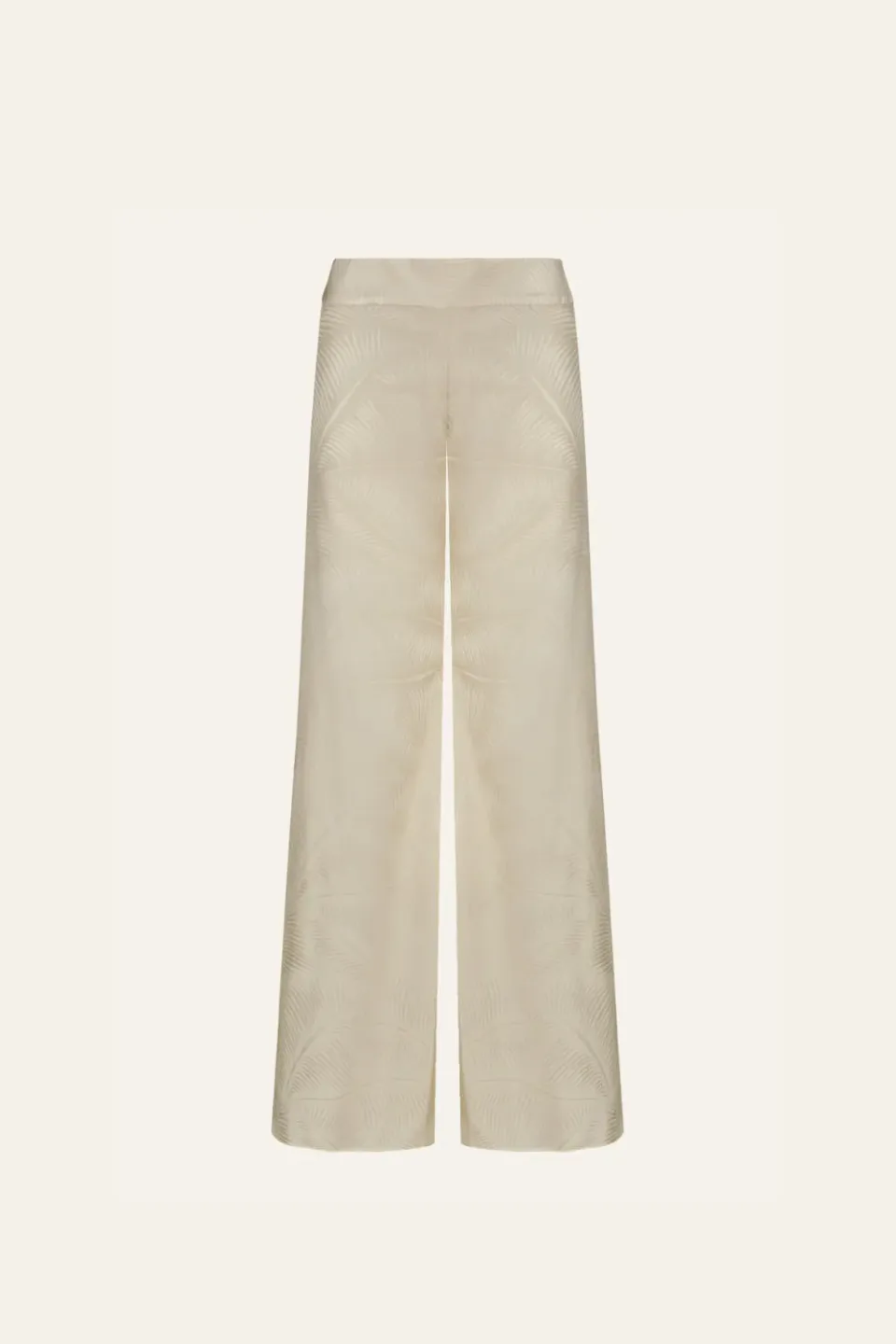 Johanna Ortiz Laidback Energy pantaloni ecru jacquard