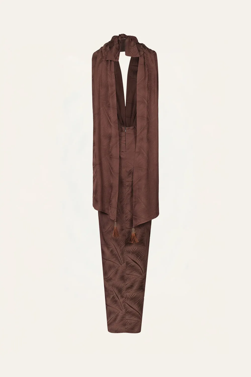 Johanna Ortiz Wildly Beautiful abito maxi halter marrone