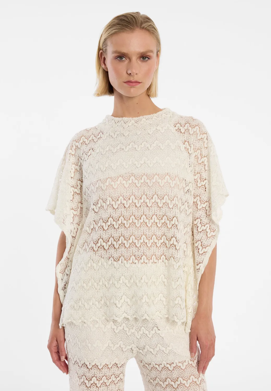Ana Alcazar Duine top in maglia bianco elegante