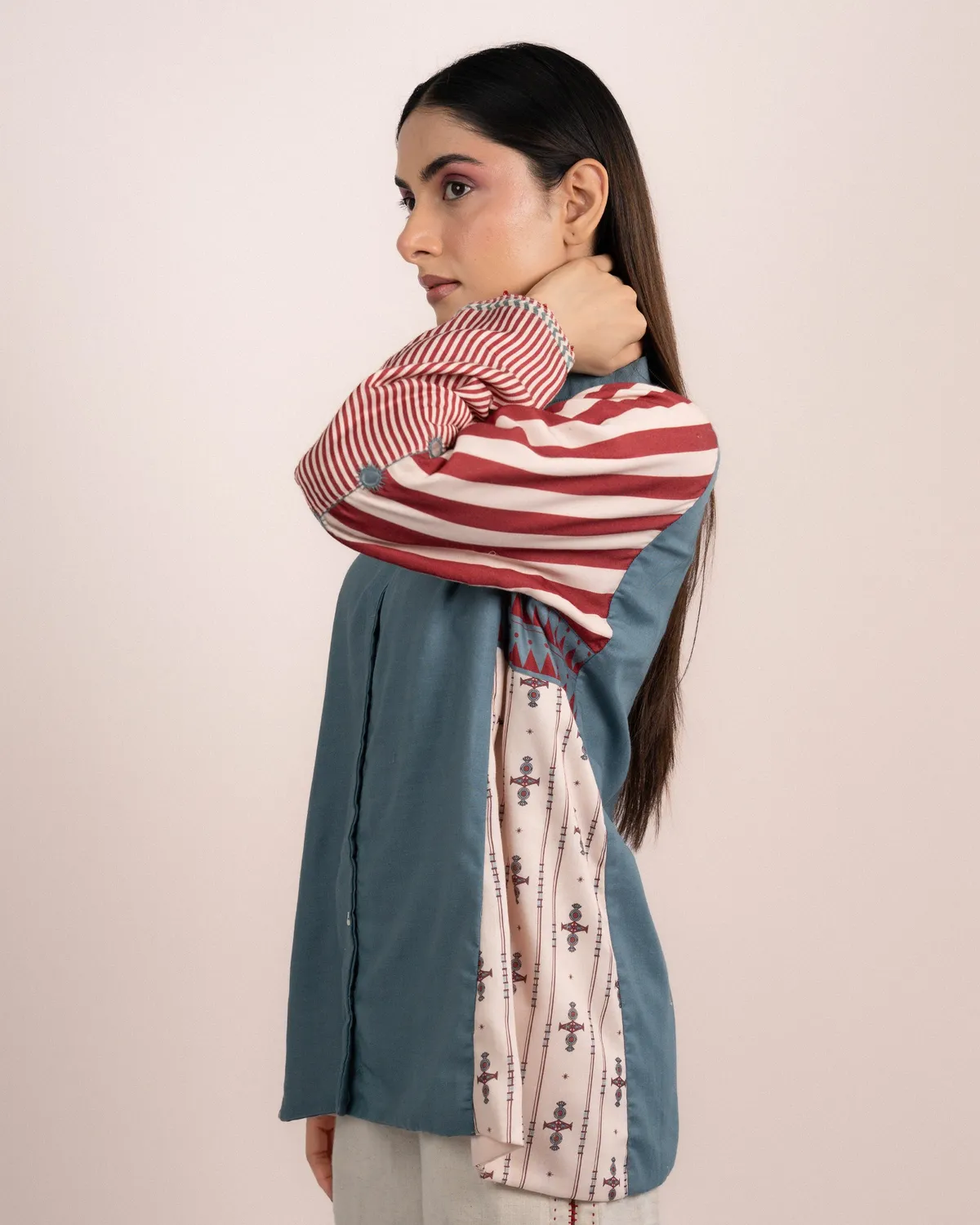 Our Dve Lyra camicia blu modal regular fit