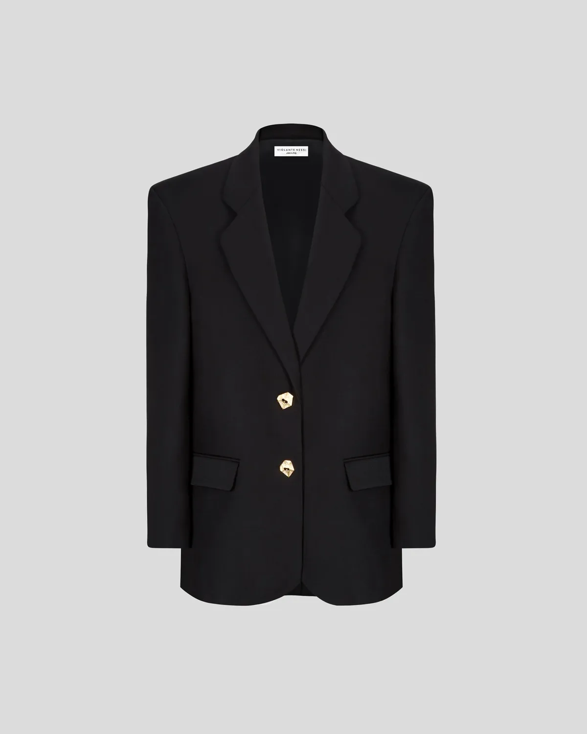 Violante Nessi Alviani blazer nero crepe lana